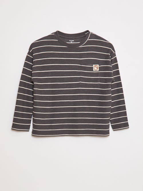 T-shirt en maille à rayures - Kiabi