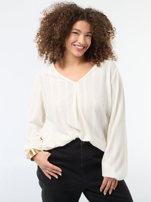 T-shirt en maille ajourée à manches courtes - Kiabi