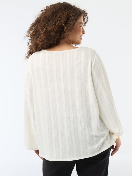 T-shirt en maille ajourée à manches courtes - Kiabi