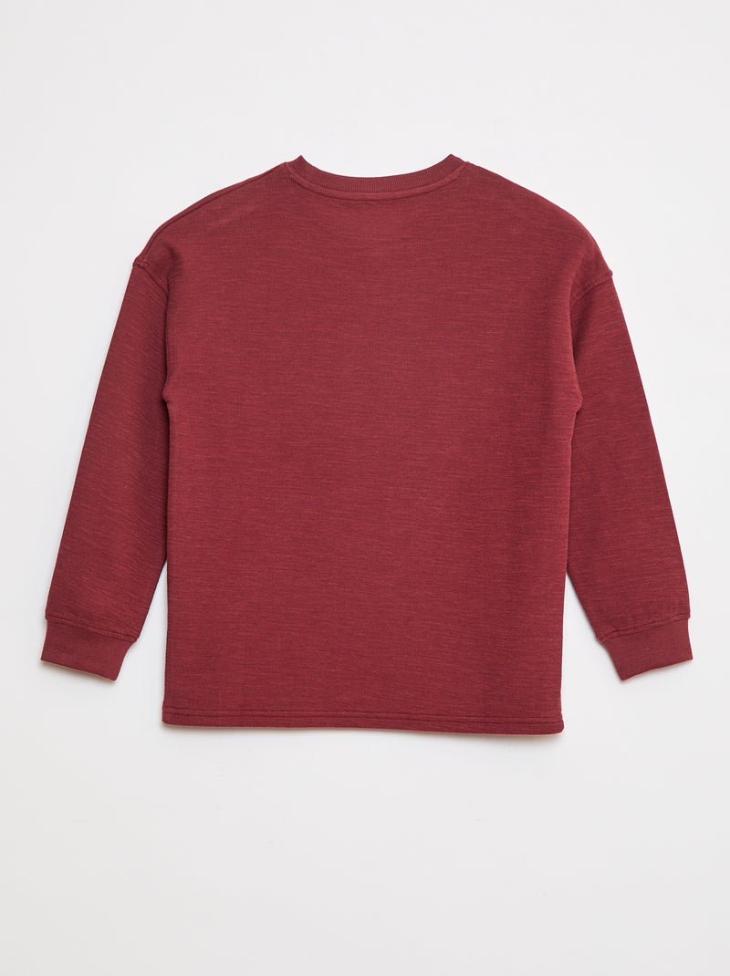 Pull NEXT Garçon 6-9 Mois - Couleur Bordeaux - Motif Géométrique Rétro Années 80 - Neuf Avec Étiquettes