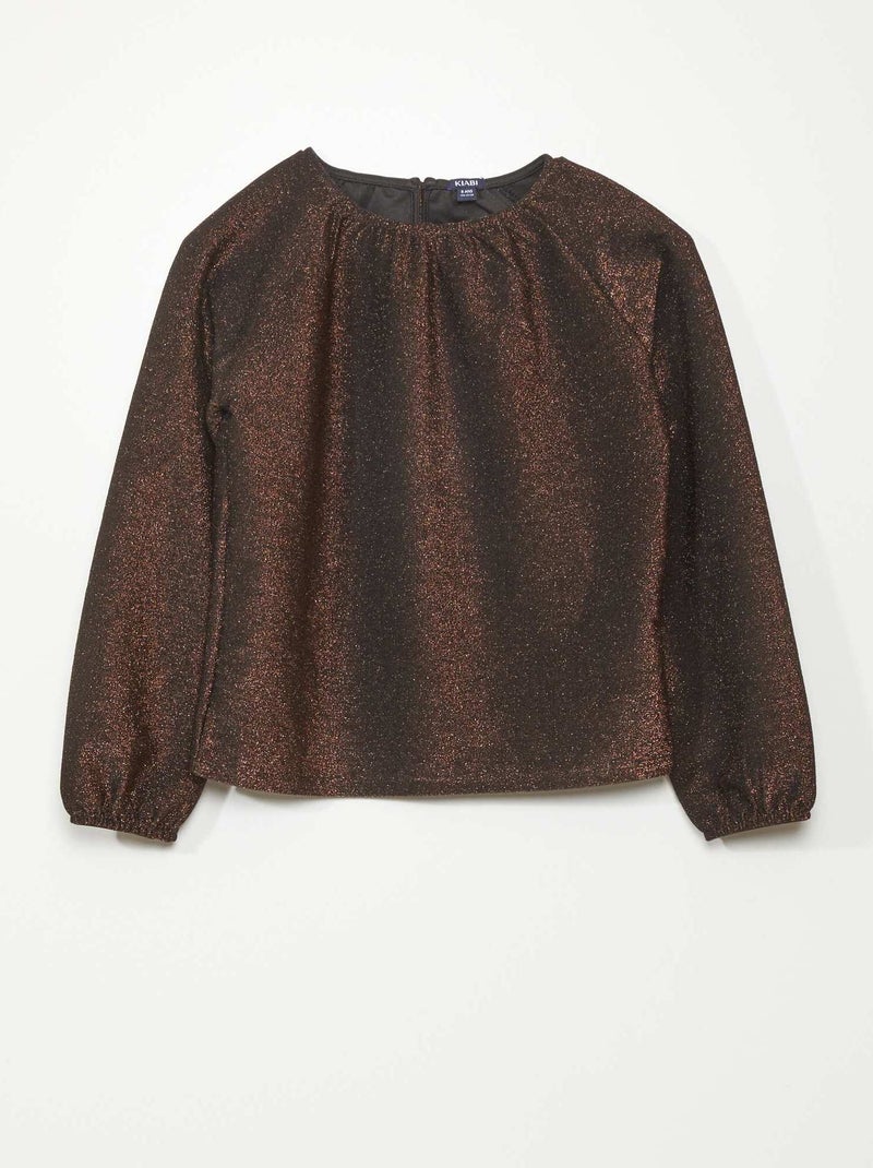 T-shirt en maille bisou Marron - Kiabi