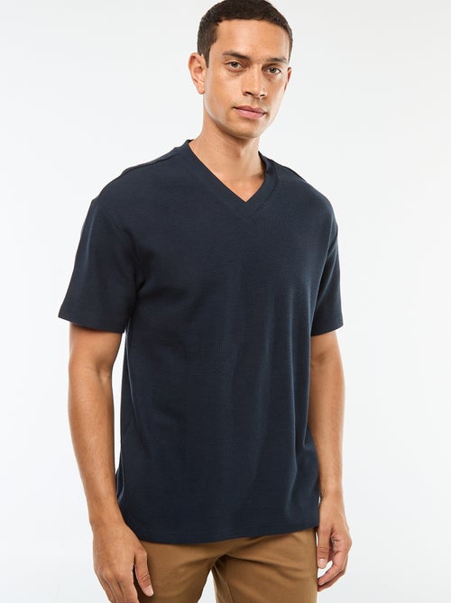 T-shirt en maille col V - Kiabi