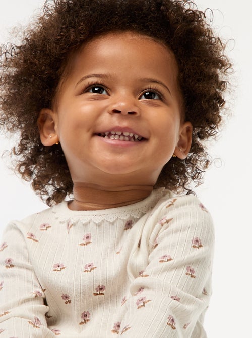 T-shirt en maille côtelée - Kiabi