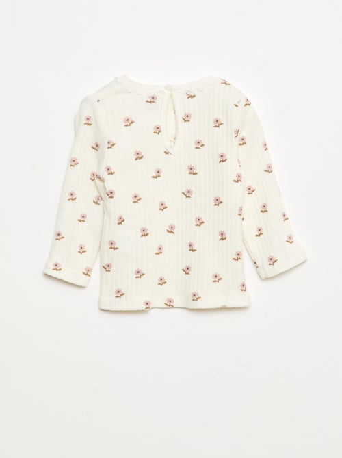 T-shirt en maille côtelée - Kiabi