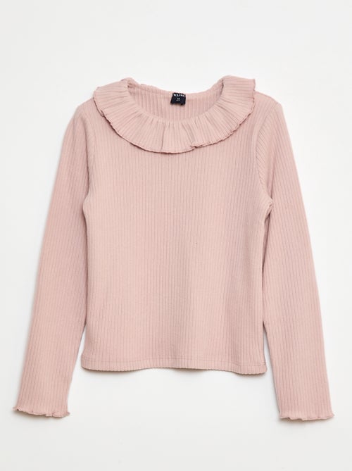 T-shirt en maille côtelée - Kiabi