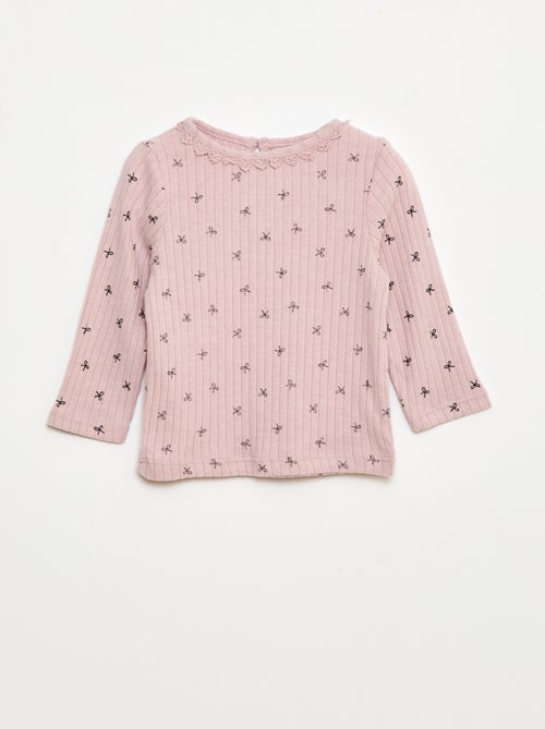 T-shirt en maille côtelée - Kiabi