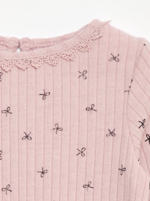 T-shirt en maille côtelée - Kiabi