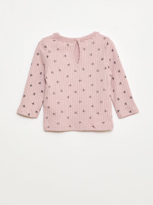 T-shirt en maille côtelée - Kiabi