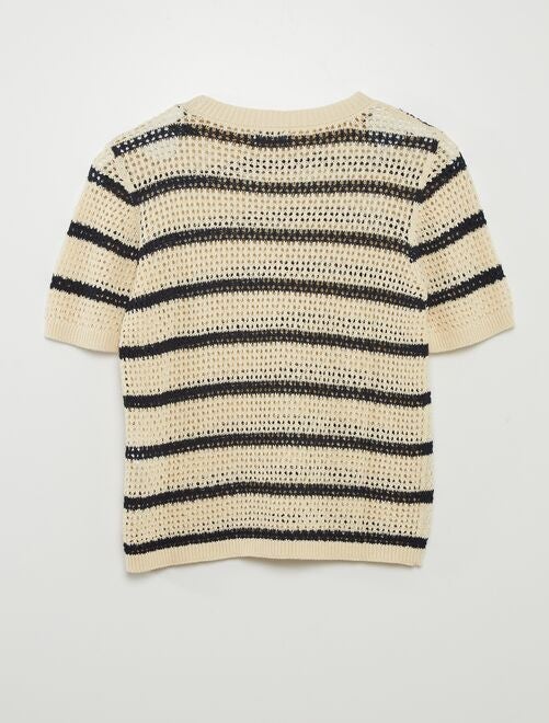 T-shirt en maille crochet - Kiabi
