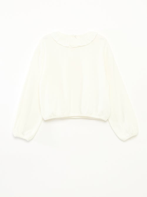 T-shirt en maille doudou uni - Kiabi