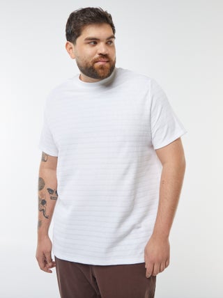 T-shirt en maille fantaisie avec manches courtes