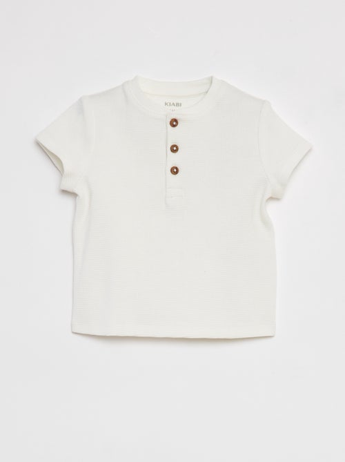T-shirt en maille gaufrée - Kiabi