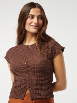 T-shirt en maille gaufrée