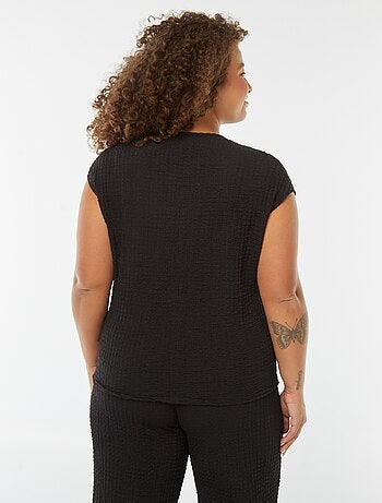 T-shirt en maille gaufrée sans manches