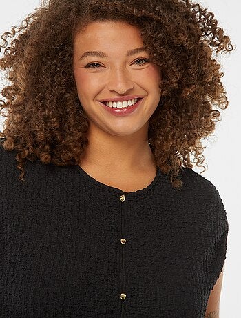 T-shirt en maille gaufrée sans manches