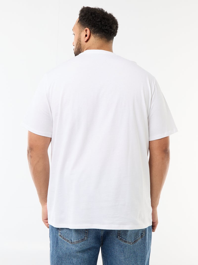 T-shirt en maille jersey à manches courtes Blanc - Kiabi