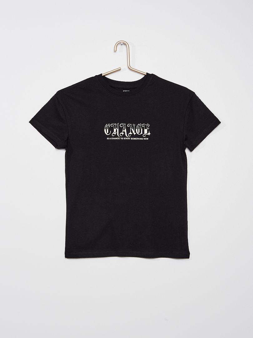 T-shirt en maille jersey avec imprimé fantaisie Noir 'change' - Kiabi