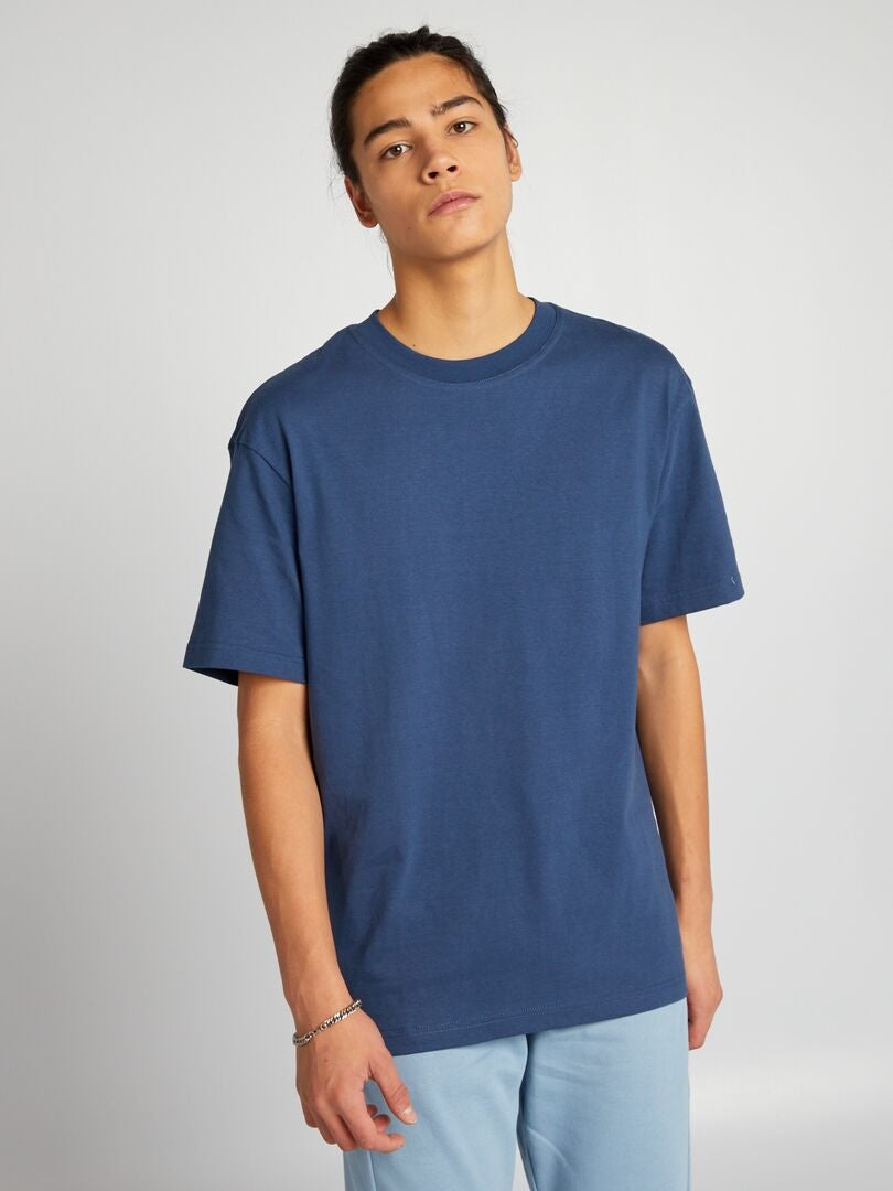 T-shirt en maille jersey Bleu - Kiabi