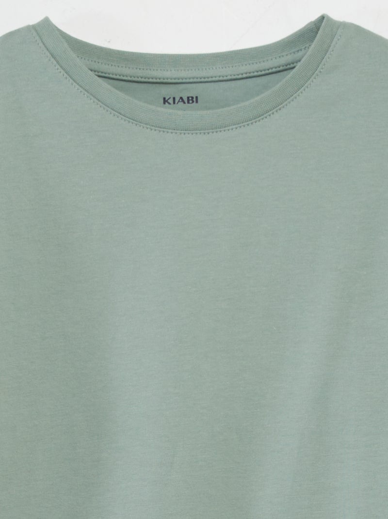 T-shirt en maille jersey épaisse - Tough Cotton™ Vert - Kiabi