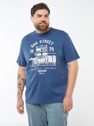 T-shirt en maille jersey imprimé avec manches courtes