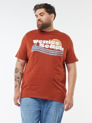 T-shirt en maille jersey imprimé avec manches courtes