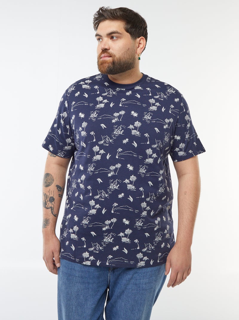 T-shirt en maille jersey imprimé avec manches courtes Noir - Kiabi