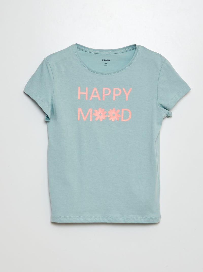 T-shirt en maille jersey imprimé Bleu - Kiabi