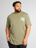 T-shirt en maille jersey Kaki - Kiabi