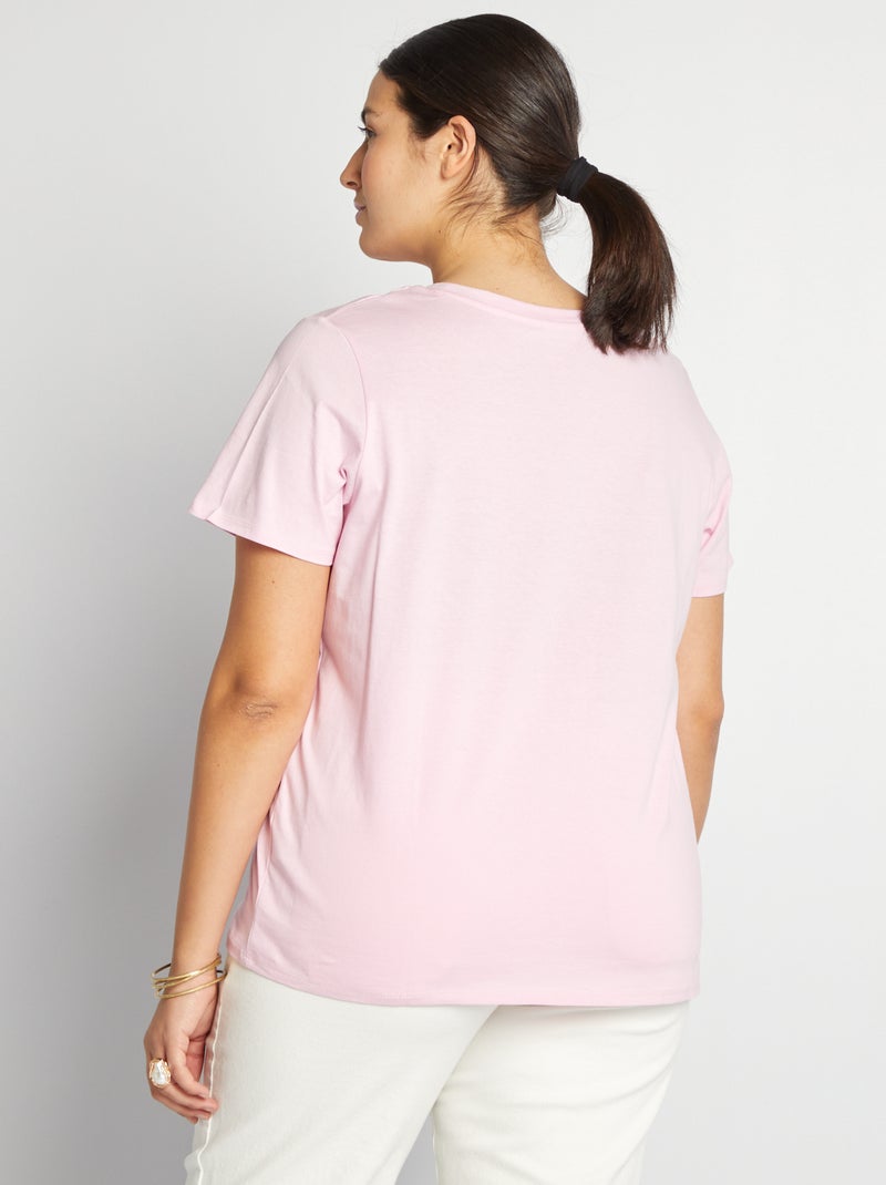 T-shirt en maille jersey manches courtes Rose - Kiabi
