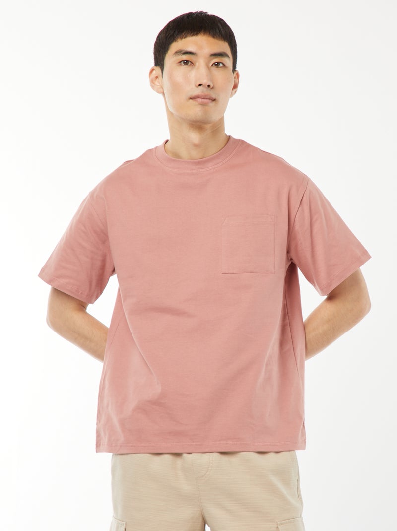 T-shirt en maille jersey manches courtes Rose - Kiabi