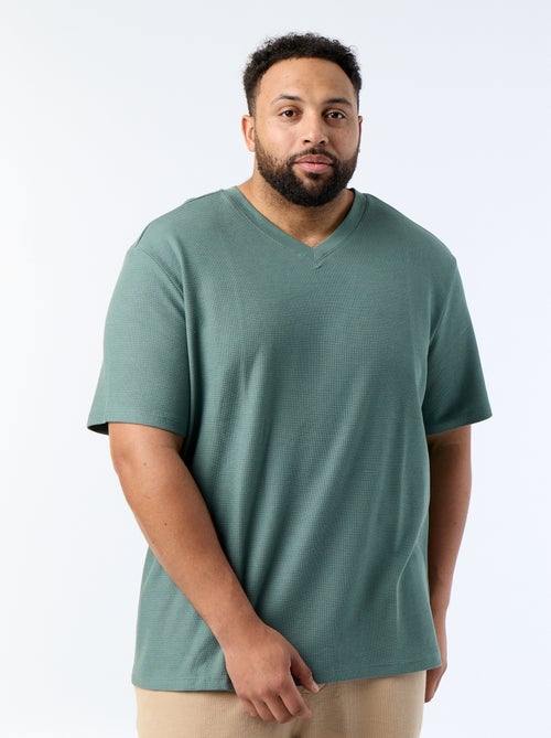 T-shirt en maille piquée manches courtes - Kiabi