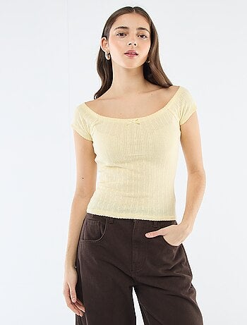 T-shirt en maille pointelle