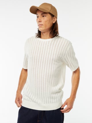 T-shirt en maille tricot à manches courtes