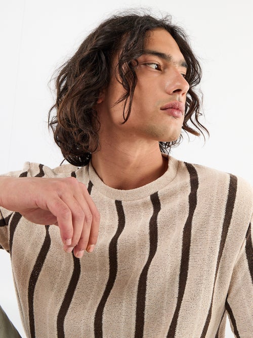 T-shirt en maille tricot à manches courtes - Kiabi