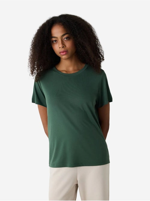 T-shirt en modal coupe regular à col rond penti - Kiabi