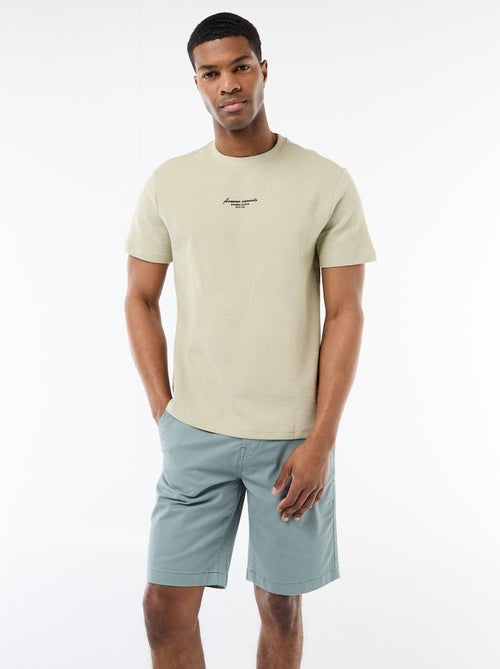 T-shirt en piqué de coton à manches courtes - Kiabi