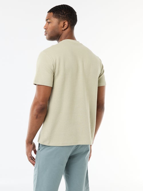 T-shirt en piqué de coton à manches courtes - Kiabi