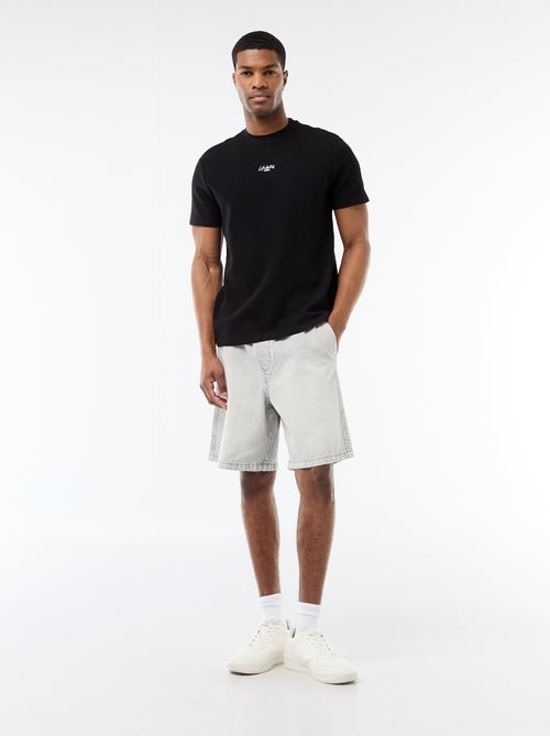 T-shirt en piqué de coton à manches courtes - Kiabi