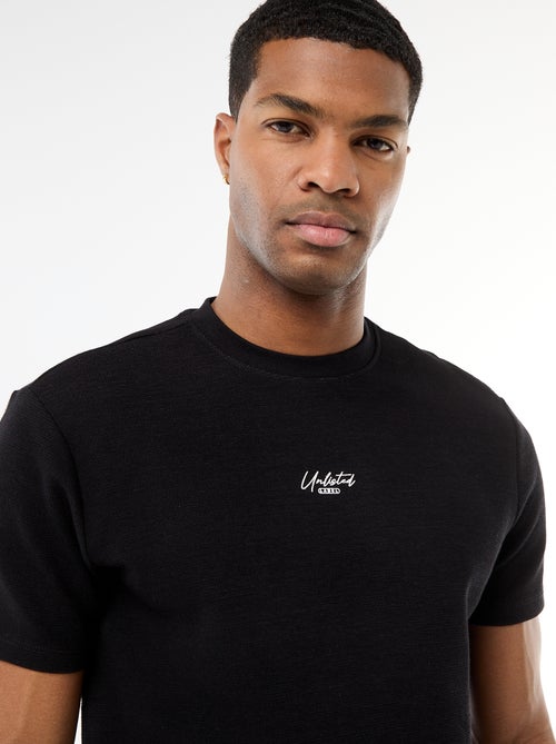 T-shirt en piqué de coton à manches courtes - Kiabi