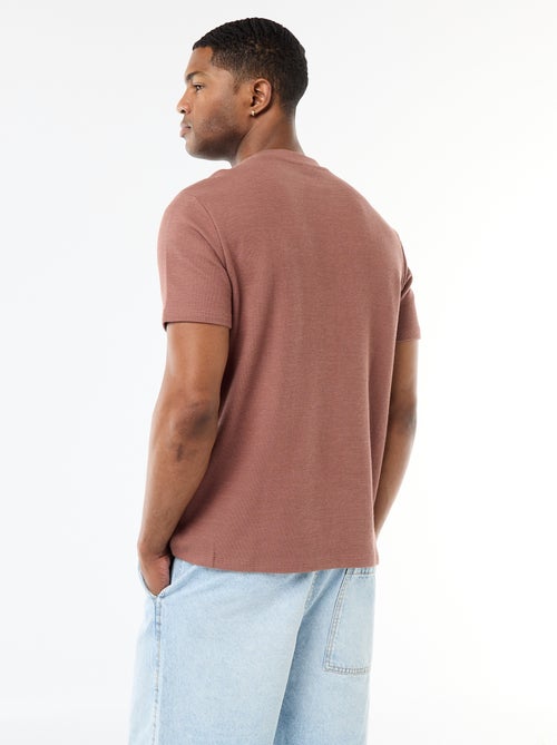 T-shirt en piqué de coton à manches courtes - Kiabi