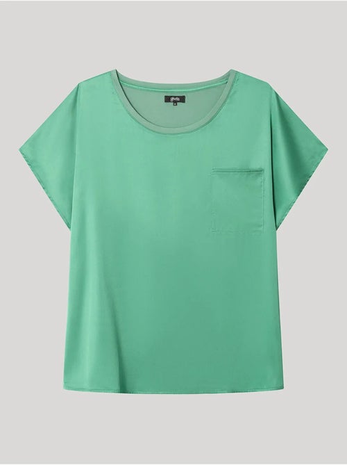 T-shirt en tissu satiné en tons framboise ou vert émeraude - Kiabi T-shirt en tissu satiné en tons framboise ou vert émeraude - Kiabi