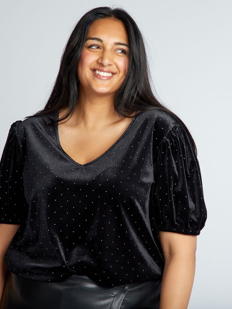 Débardeur Velours Noir Mango - Taille M - Neuf Avec étiquette - Sans Manches, Uni - Basique élégant