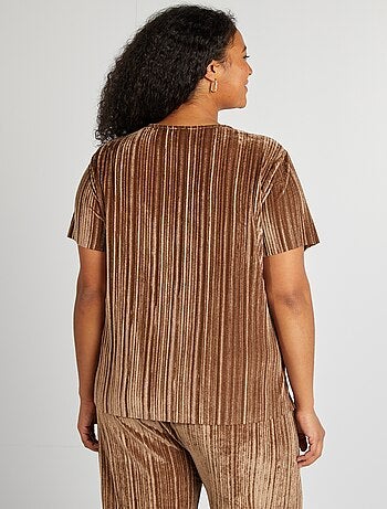 T-shirt en velours col V