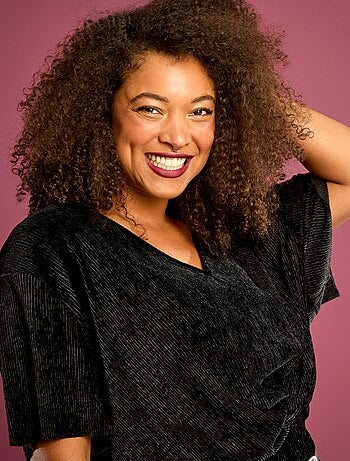 T-shirt en velours côtelé à manches courtes