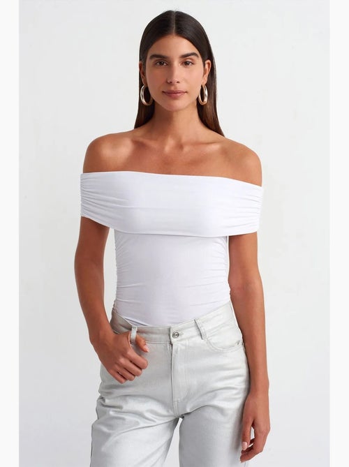 T-shirt épaules dénudées jersey manches courtes dilvin - Kiabi