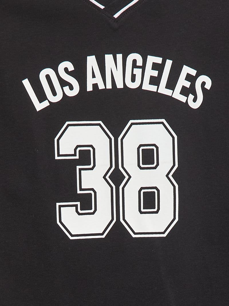 T-shirt esprit baseball Noir - Kiabi