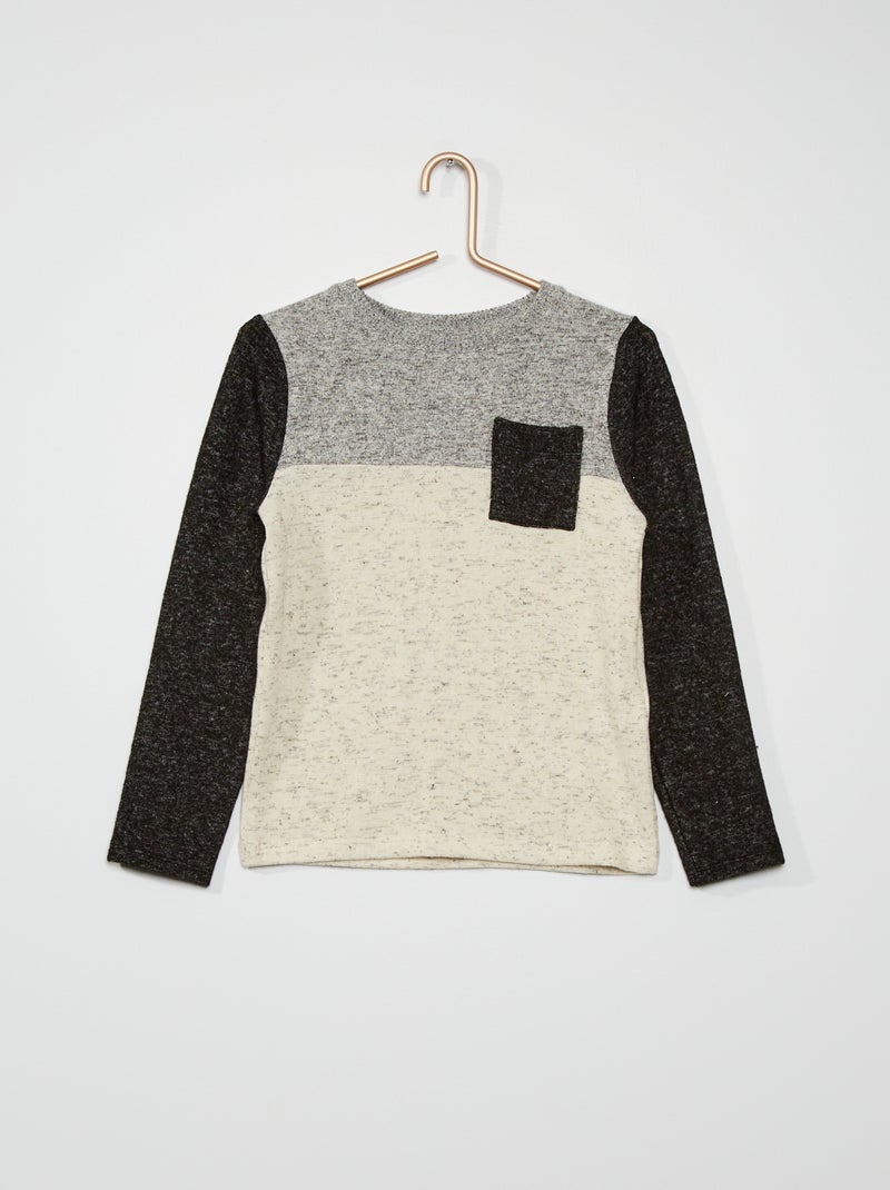T-shirt esprit 'color-block' gris - Kiabi