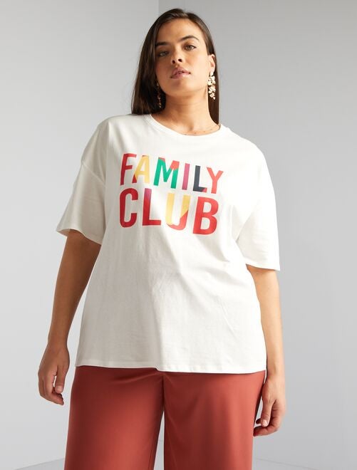 T-shirt 'famille' manches courtes - Kiabi