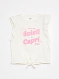 T-shirt fantaisie en coton BLANC - Kiabi