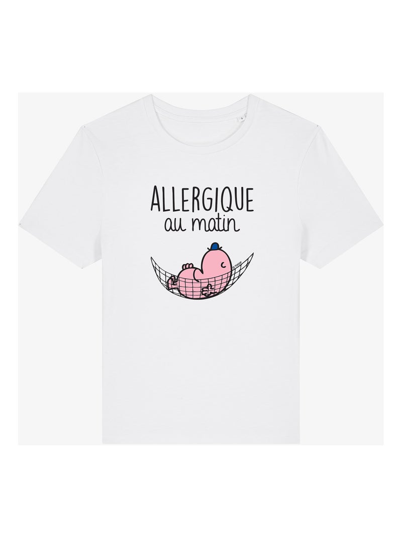 T-shirt Femme - ALLERGIQUE AU MATIN Blanc - Kiabi
